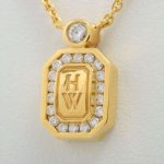 ハリーウィンストン HWロゴ ダイヤ ネックレス 750(YG)