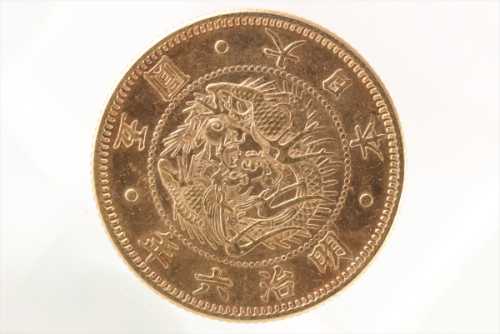 明治六年旧五圓金貨 D2.2cm 8.33g