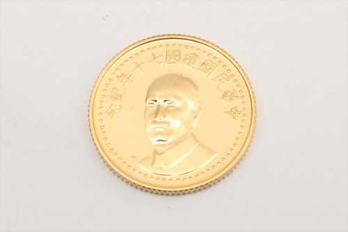 中華民國建國七十年紀念金貨 500元 D2.1cm 7.92g