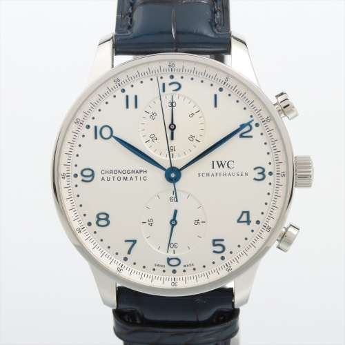 IWC ポルトギーゼ IW371446 SS×革 AT シルバー文字盤 ＡＢランク