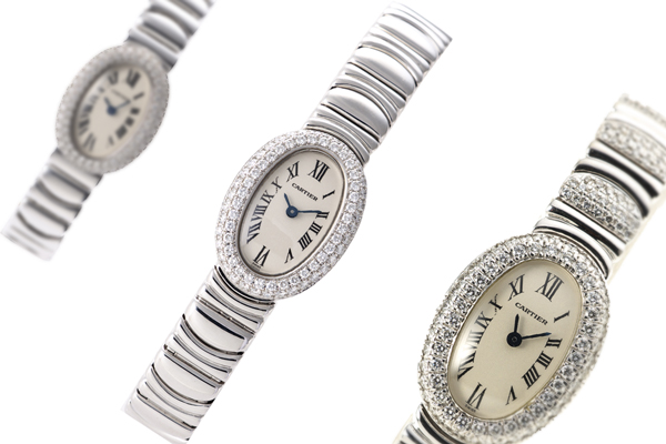カルティエのベニュワールは女性らしいオーバルフェイス腕時計
