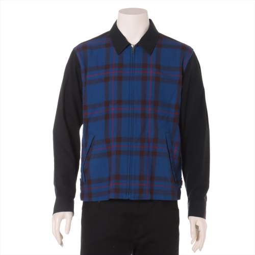 シュプリーム×コムデギャルソンシャツ 15AW ウール ワークジャケット S ブルー×ブラック
