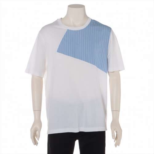 エルメス コットン Tシャツ XL ブルー×ホワイト ＡＢランク