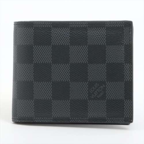 ヴィトン ダミエグラフィット ポルトフォイユアメリゴNM N60053 二つ折り財布 ブラック ＡＢランク