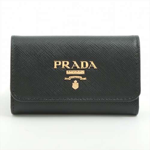 早割】 プラダ PRADA サフィアーノ キーケース ブラック ネイビー