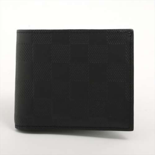 ヴィトン ダミエアンフィニ ポルトフォイユ･マルコNM N63334 二つ折り財布 ブラック Ａランク