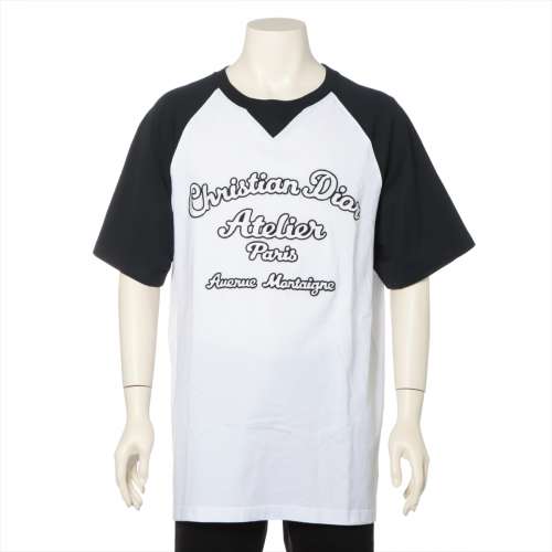 ディオール コットン Tシャツ XL ホワイト×ネイビー ＡＢランク