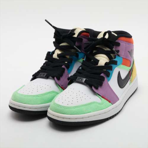 ナイキ AIR JORDAN 1 レザー×パテント ハイカットスニーカー 24.5cm マルチカラー ＡＢランク