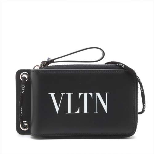 ヴァレンティノ VLTN レザー ショルダーウォレット ブラック Ａランク