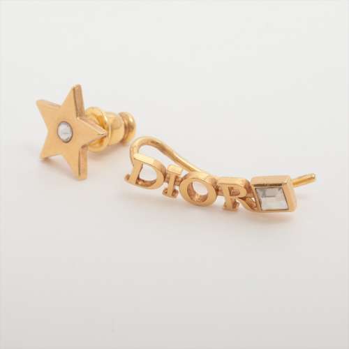 ディオール Dior Star GP×ラインストーン ピアス(片耳用) ゴールド ＡＢランク