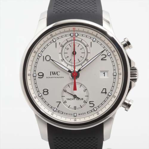 IWC ポルトギーゼ ヨットクラブ IW390502 SS×ラバー AT シルバー文字盤 Ａランク