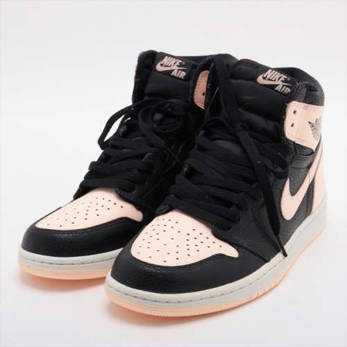 ナイキ AIR JORDAN 1 RETRO HIGH OG レザー ハイカットスニーカー 19SS 28cm ブラック×ピンク ＡＢランク