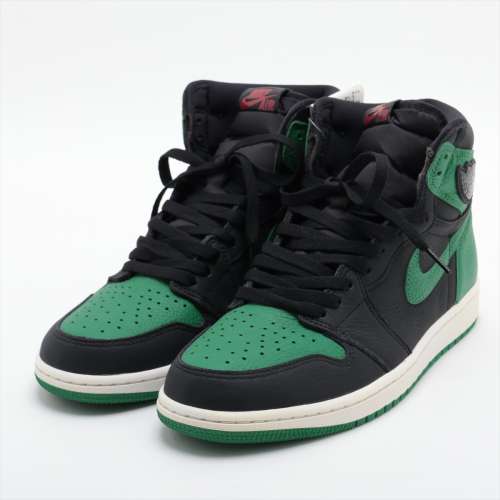 ナイキ AIR JORDAN 1 RETRO HIGH OG レザー ハイカットスニーカー 20SS 28cm ブラック×グリーン ＡＢランク