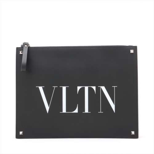 ヴァレンティノガラヴァーニ VLTN レザー クラッチバッグ ブラック ＡＢランク