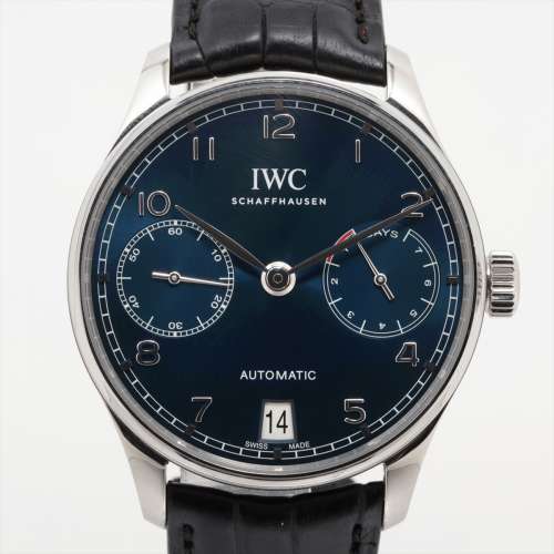 IWC ポルトギーゼ IW500710 SS×革 AT 青文字盤 ＡＢランク