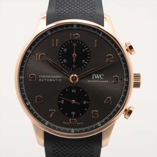 IWC ポルトギーゼ IW371610 RG×ラバー AT グレー文字盤 Ａランク