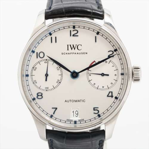 IWC ポルトギーゼ オートマティック IW500705 SS×革 AT シルバー文字盤 ＡＢランク