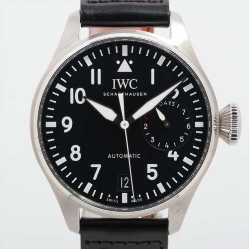 IWC ビッグパイロットウォッチ IW500912 SS×革 AT 黒文字盤 ＡＢランク