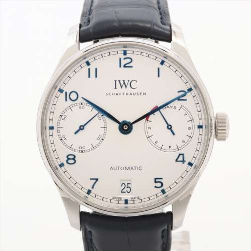 IWC ポルトギーゼ IW500705 SS×革 AT シルバー文字盤 Ａランク