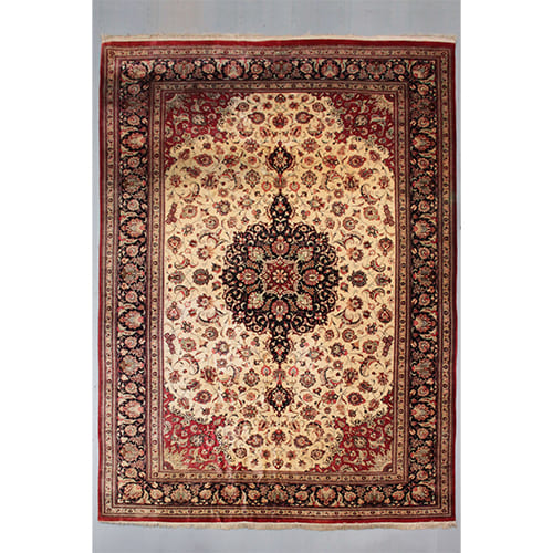 クム産 ペルシャ絨毯 シルク H346×W239cm
