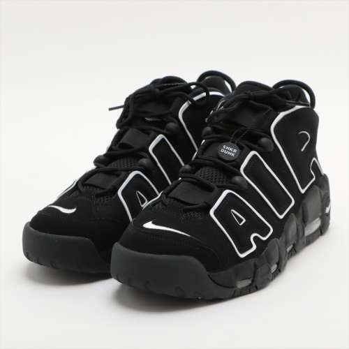 ナイキ AIR MORE UPTEMPO メッシュ×スエード スニーカー 20AW 27cm ブラック×ホワイト Ａランク