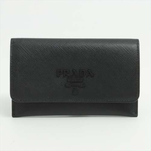 プラダ サフィアーノ 1MC004 レザー カードケース ブラック Ａランク