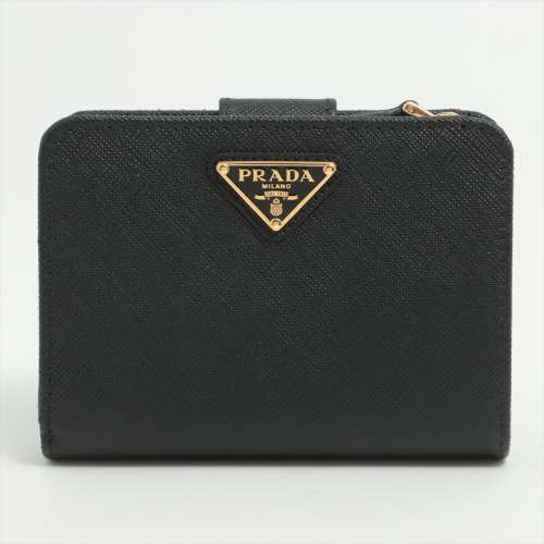 プラダ サフィアーノ 1ML018 レザー 財布 ブラック Ａランク